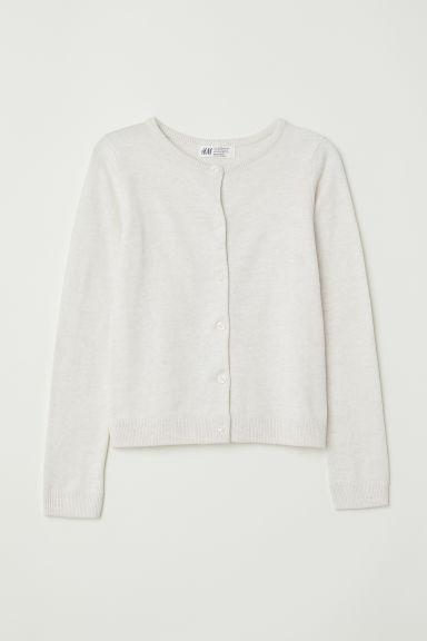 H & M - Cardigan In Maglia Fine - Bianco