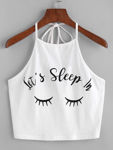 Let's Sleep In Halter Top