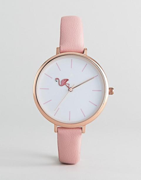 Asos Design - Club Tropics - Orologio Con Fenicottero - Rosa