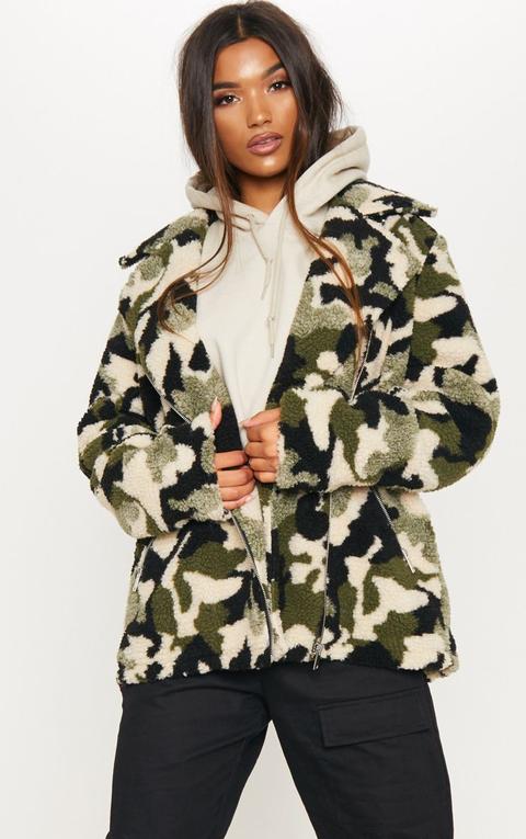 Camo Borg Oversized Aviator