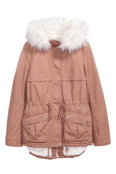 Parka Foderato Tipo Pelliccia