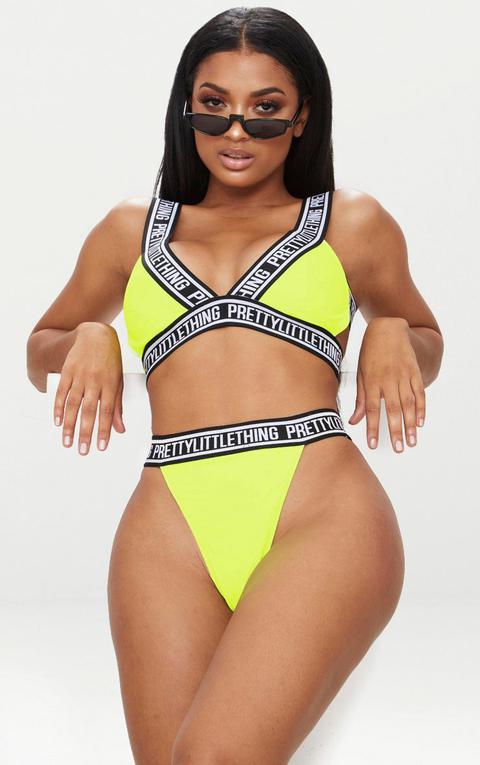 Prettylittlethinglime High Waisted High Leg Strappy Bikini