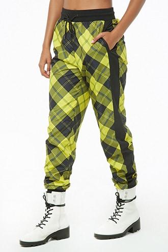 yellow plaid joggers