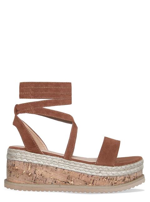 Jenny Tan Suede Lace Up Espadrille Flatforms