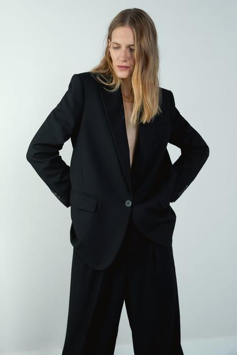 zara oversized black blazer