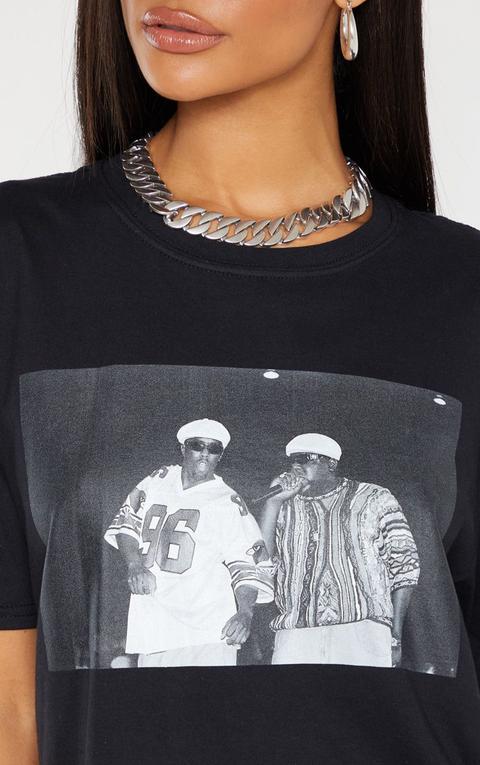 Black Biggie 96 Print Oversized T Shirt