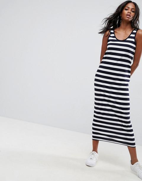 Vestido Largo De Tirantes Con Estampado De Rayas Ultimate De Asos