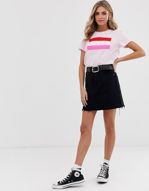 Falda Denim De Talle Alto Con Diseño Deconstruido De Levi's-negro