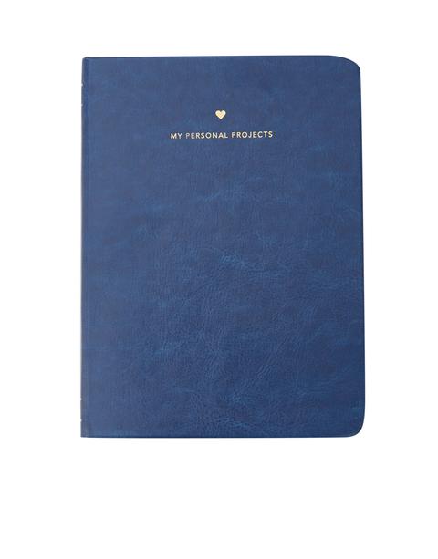 Libreta Azul Efecto Piel