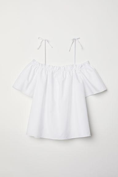 H & M - Camicetta A Spalle Scoperte - Bianco