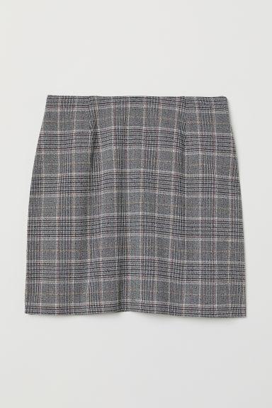 H & M - Checked Skirt - Grey