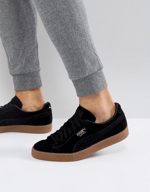 Puma Suede - Scarpe Da Ginnastica Nere Con Suola In Gomma 36324221 - Nero