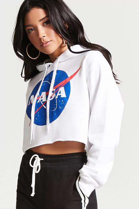 Nasa Logo Cropped Hoodie