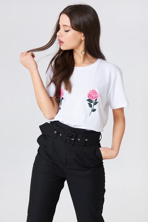 Na-kd Flower Embroidery Tee - White