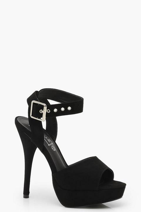 Buckle Strap Platform Stiletto Heels