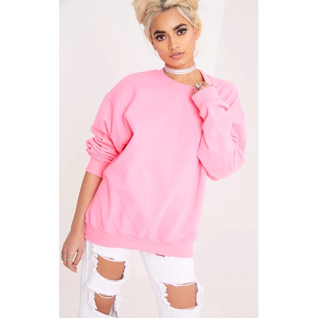 crew neck pink sweater