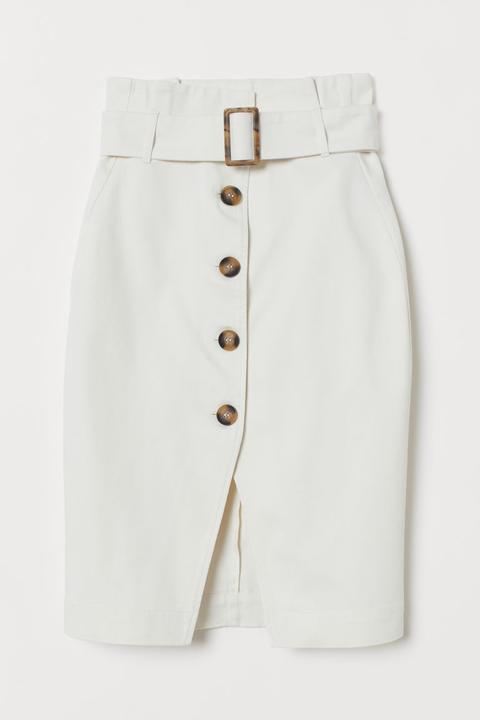 H & M - Gonna Con Cintura - Bianco