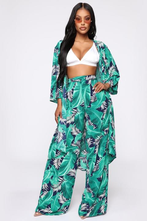 tropical pant suit