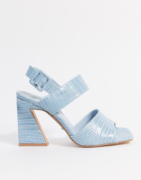 Topshop Heeled Sandals In Light Blue