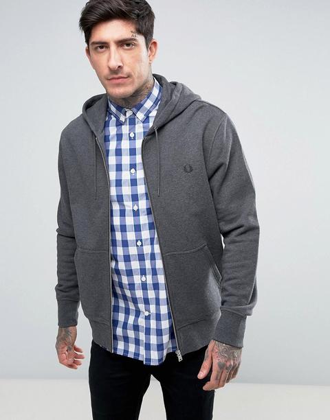 Sudadera Con Capucha Y Cremallera En Gris De Fred Perry