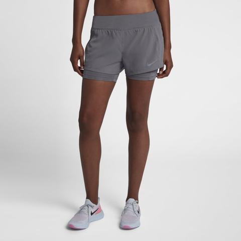 Shorts Da Running 2-in-1 Nike Eclipse - Donna - Grigio