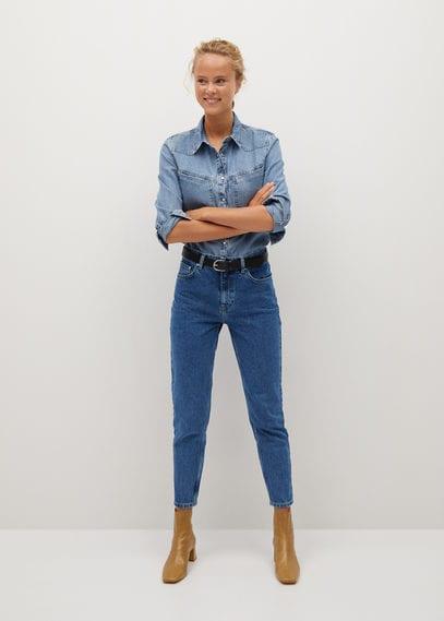 Jean Mom-fit 100 % Coton