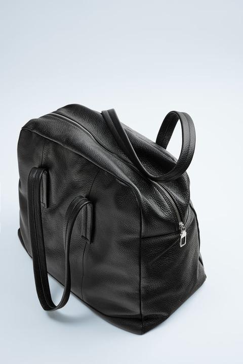 Bolso De Mano Bowling Piel Negro