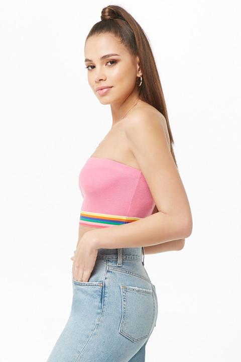 Rainbow tube top hotsell forever 21