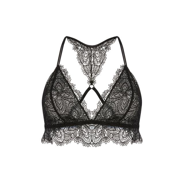 black lace bralette crop top