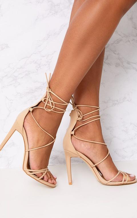 Elaine Nude Lace Up Strappy Heels from 
