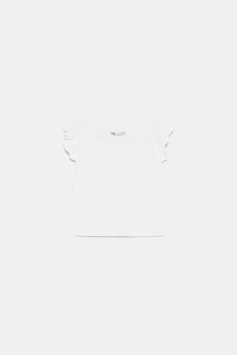 Maglietta Cropped Volant