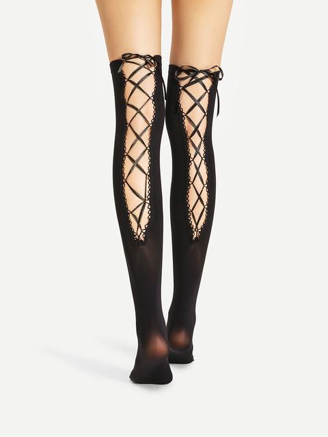 Lace Up Over The Knee Socks