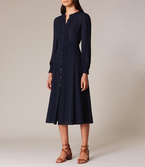 karen millen pleated midi shirt dress