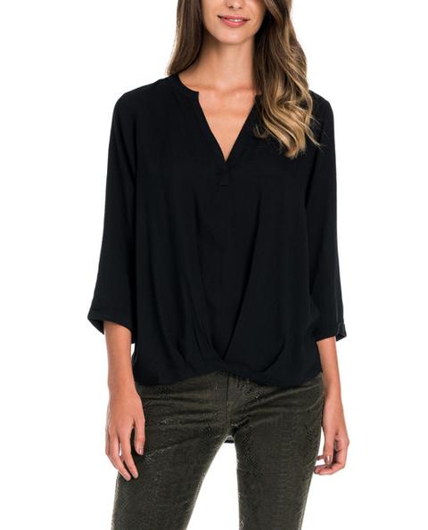 Salsa - Blusa De Mujer Negra Con Cuello De Pico