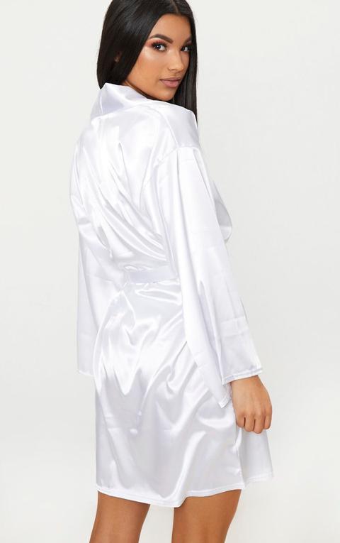 white satin robe