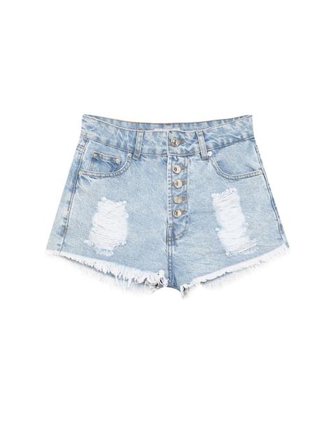 Short Denim Mom Fit Rotos