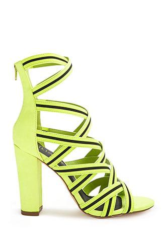 Forever 21 Crisscross Block Heels Yellow/black