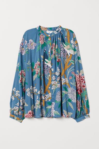H & M - Blusa Estampada - Azul