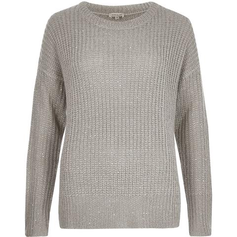 Grey Knit Sequin Jumper