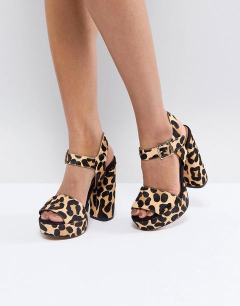 Sandalias De Cuero Con Plataforma Hidden Gem De Asos-multicolor