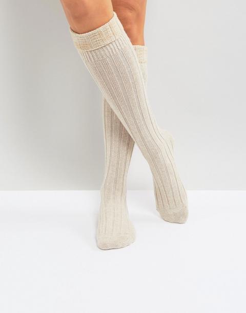 Jonathan Aston Tranquil Knee High Socks In Beige