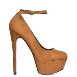 Ashley - Scarpa Camel Con Tacco Alto A Spillo