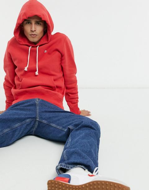 Sudadera Con Capucha Y Logo Pequeño En Rojo De Champion