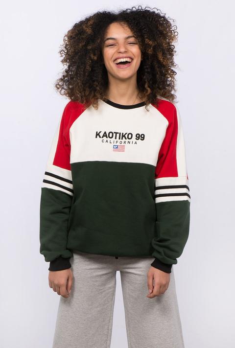 Sudadera Kaotiko California Crudo/verde/rojo