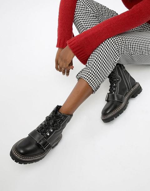 leather hiker ankle boots