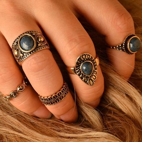 Anello Lega Dell'annata Stile Nazionale Pietra Preziosa Banda Bronzo