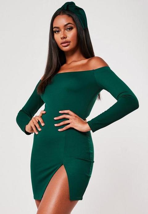 mini green long sleeve dress