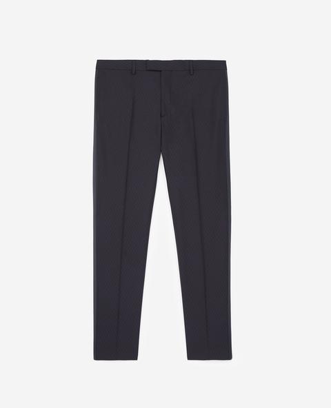 Pantalon De Smoking Slim En Laine Bleu Nuit