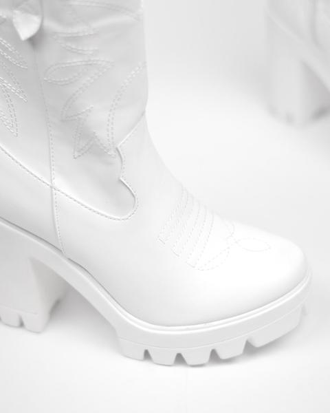 white platform cowboy boots