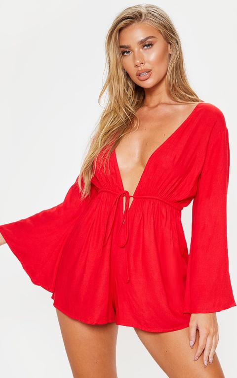 plt red playsuit